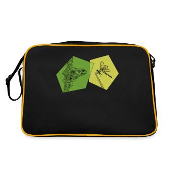 Toad, tadpole, tree frog, frog breeder, frog - Retro Bag - black/gold - Back