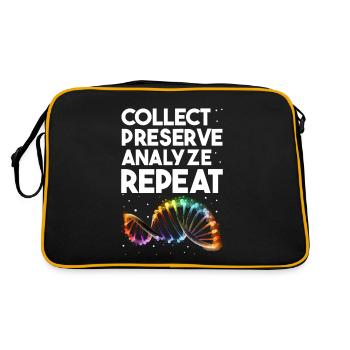 DNA-Analyst und Kriminallabor - Retro Tasche - Schwarz/Gold - Hinten