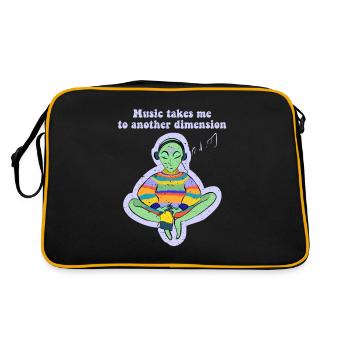 Music Takes Me To Another Dimension Ufo - Retro Bag - black/gold - Back