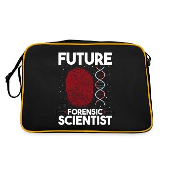 DNA-Analyst und Kriminallabor - Retro Tasche - Schwarz/Gold - Hinten