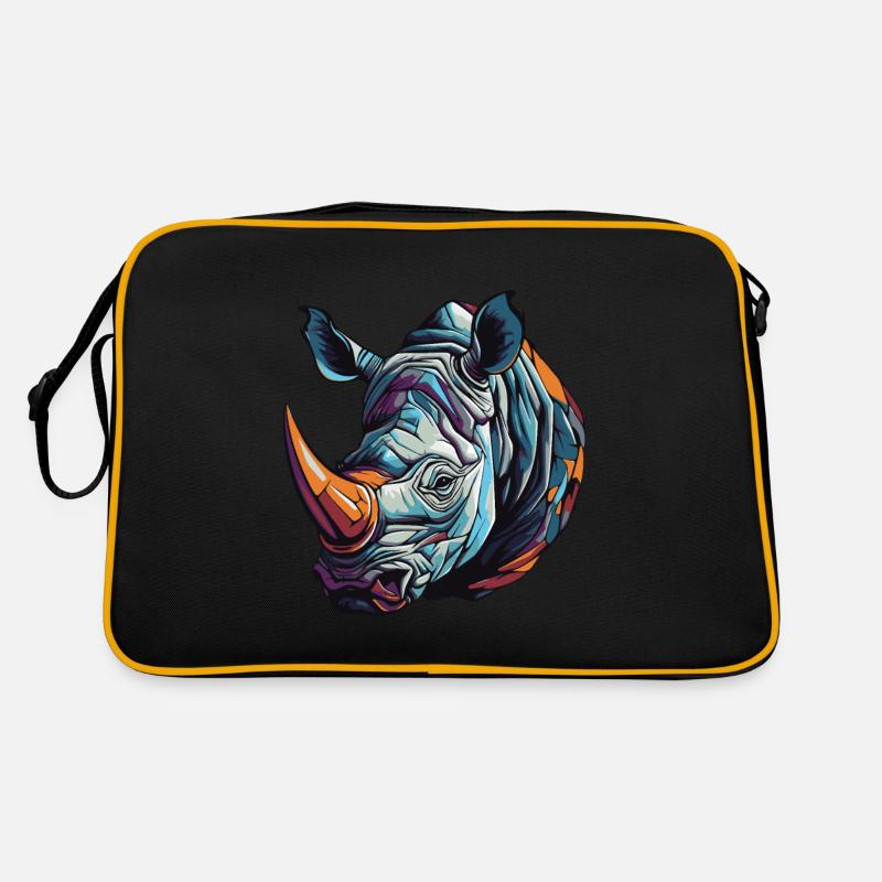 Rhinoceros Portrait Retro Bag