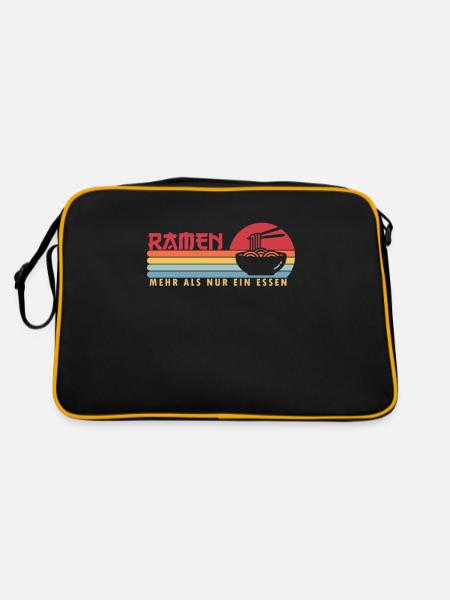 Ramen mehr als ein Essen Shoyu Bowl Miso Tonkotsu - Retro Tasche - Schwarz/Gold - Hinten