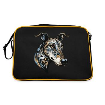 Portrait de chien Greyhound - Sac Retro - noir/or - Dos