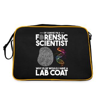 DNA-Analyst und Kriminallabor - Retro Tasche - Schwarz/Gold - Hinten