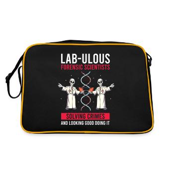 DNA-Analyst und Kriminallabor - Retro Tasche - Schwarz/Gold - Hinten