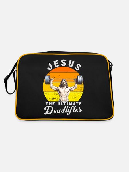 Jésus L’ultime soulevé de terre rétro Jésus - Sac Retro - noir/or - Dos