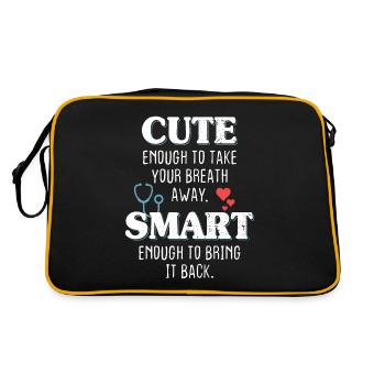 Cute Enough To Take Your Breath Away Arzt Ärztin - Retro Tasche - Schwarz/Gold - Hinten