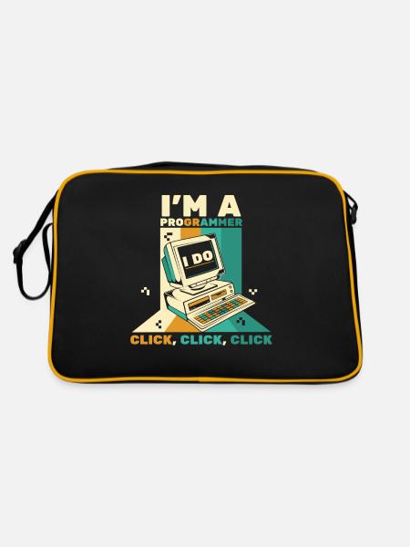 I'm A Programmer Click Software Engineer Coder - Retro Bag - black/gold - Back