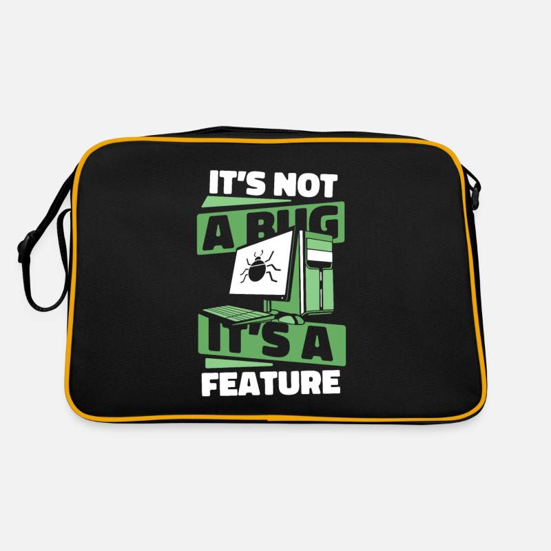 It's Not A Bug It's A Feature Developer Coder Retro Tasche