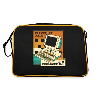 Please Be Quiet Software Engineer Developer - Retro Bag - black/gold - Back