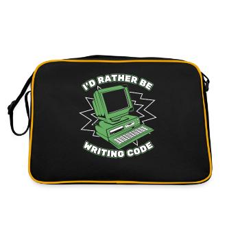 I'd Rather Be Writing Code Developer Coder - Retro Bag - black/gold - Back