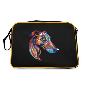 Portrait de chien Greyhound - Sac Retro - noir/or - Dos