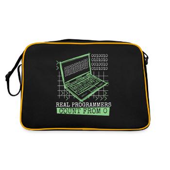 Real Programmers Count From 0 Developer Coder - Retro Bag - black/gold - Back