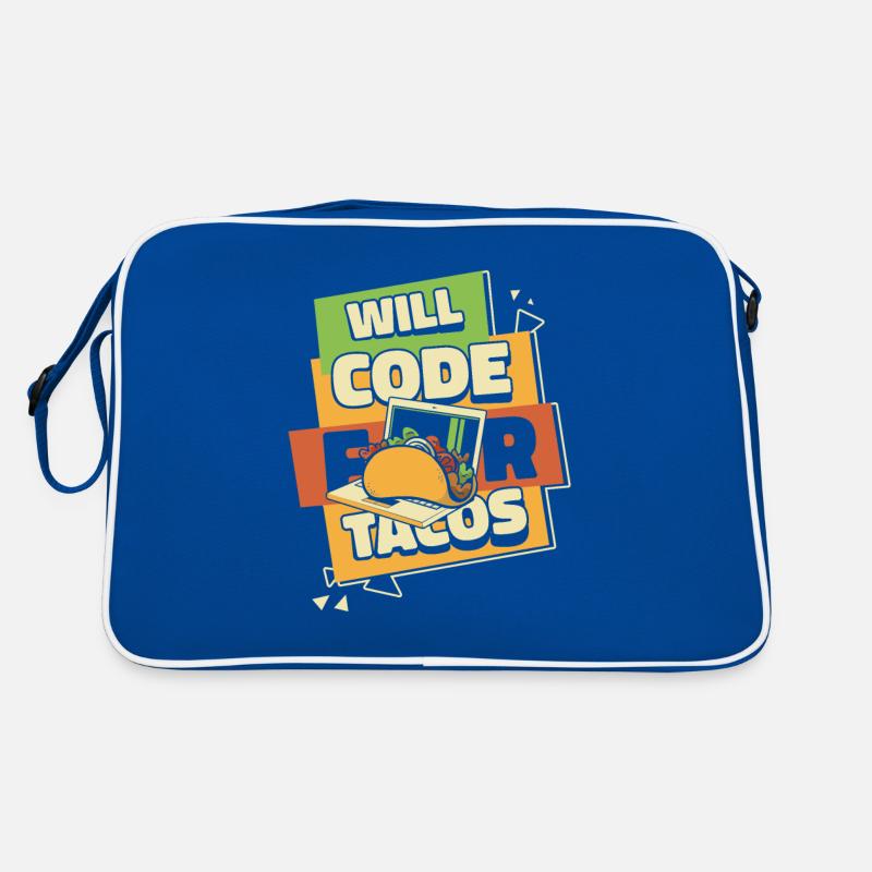 Will Code For Tacos Developer Coder Programmierer Retro Tasche