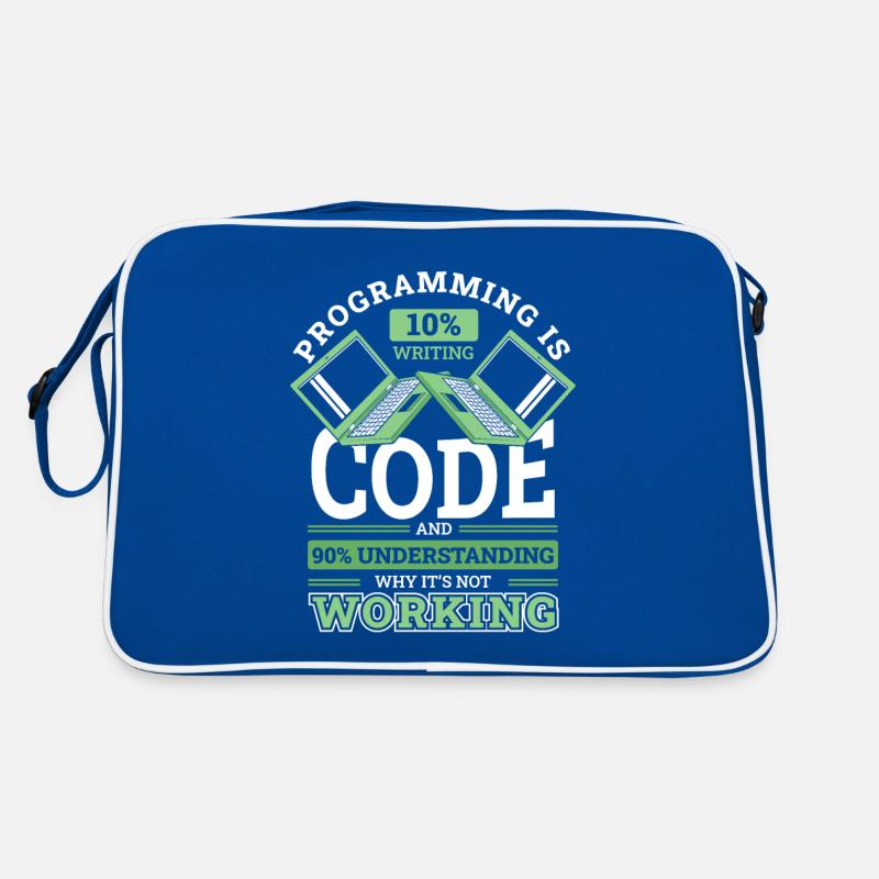 Programming 10% Writing 90% Not Working Coder Retro Bag