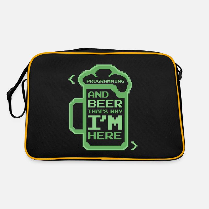 Programming And Beer That's Why I'm Here Coder Retro Tasche