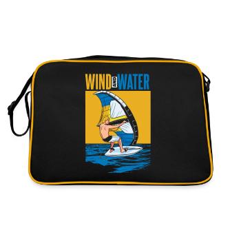 Wind And Water Surfers Surfers Water Sports - Retro Bag - black/gold - Back