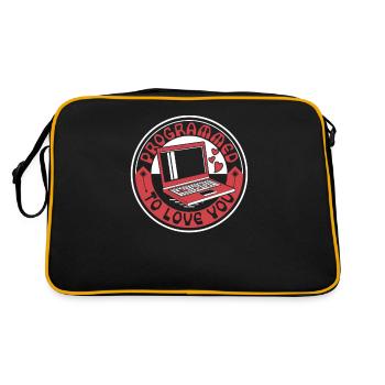 Programmed To Love You Developer Coder - Retro Bag - black/gold - Back
