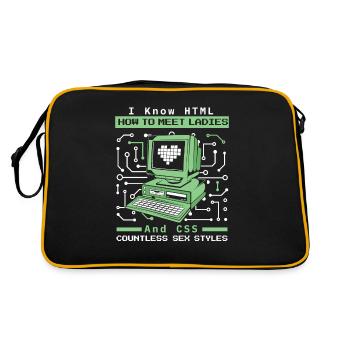 I Know HTML How To Meet Ladies Developer Coder - Retro Bag - black/gold - Back