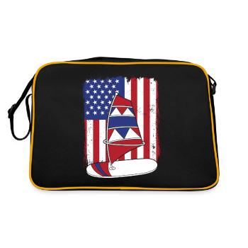Planche à voile Drapeau américain Wellenreiter Surfer - Sac Retro - noir/or - Dos