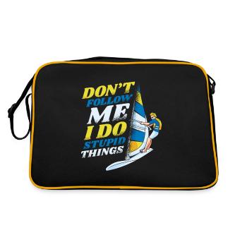 Don't Follow Me I Do Stupid Things Surfer - Retro Bag - black/gold - Back