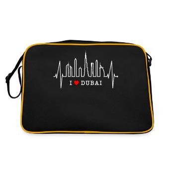 Dubai Skyline Heartbeat Burj Khalifa Silhouette - Sac Retro - noir/or - Dos