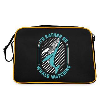 I'd Rather Be Whale Watching Cachalot Cetacea - Retro Bag - black/gold - Back