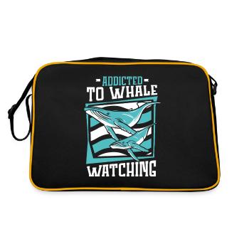 Accro à l'observation des baleines Cétacé Cachalot Baleine - Sac Retro - noir/or - Dos