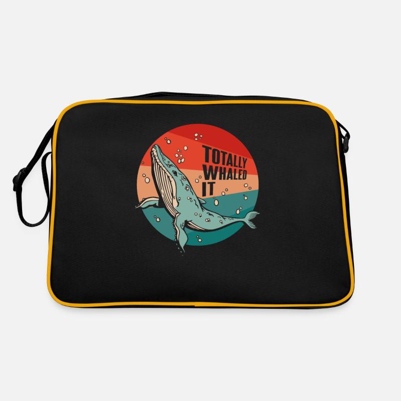 Totally Whaled It Blauer Beluga-Cachalot-Wal Retro Tasche