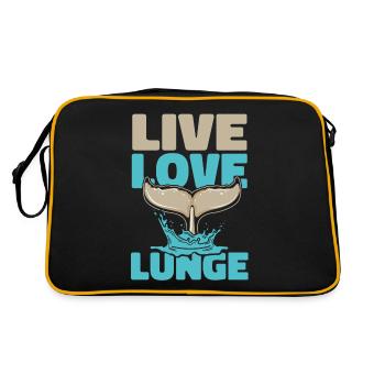 Live Love Lunge Blue Beluga Cetacea Cachalot - Retro Bag - black/gold - Back