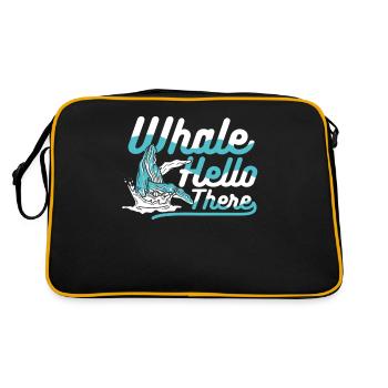 Baleine Bonjour Béluga bleu Cachalot Baleine - Sac Retro - noir/or - Dos