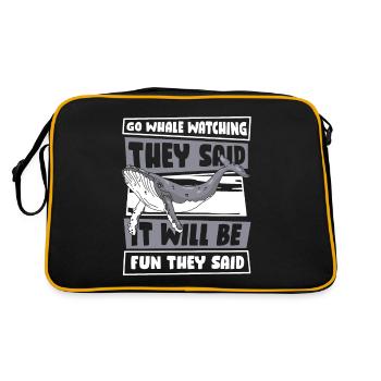 It Will Be Fun They Said Blue Beluga Cetacea - Retro Bag - black/gold - Back