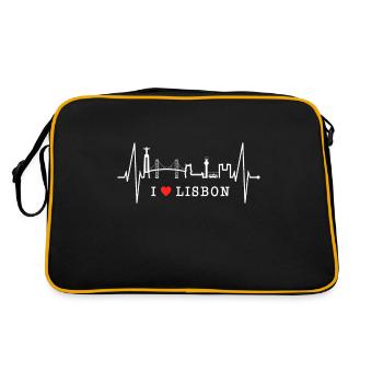 Lisbonne Skyline Heartbeat Portugal J’aime Lisbonne - Sac Retro - noir/or - Dos