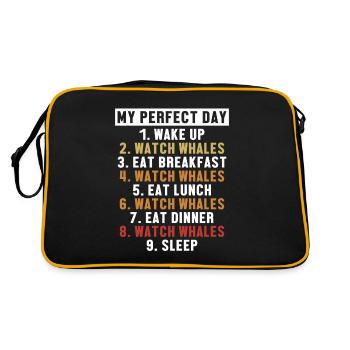 Watch Whales Perfect Day Blue Beluga Cachalot - Retro Bag - black/gold - Back
