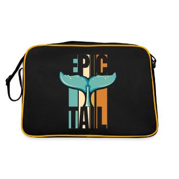 Epic Tail Blue Beluga Cetacea Cachalot Whale - Retro Bag - black/gold - Back