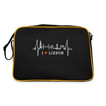 Lisbonne Skyline Heartbeat Portugal J’aime Lisbonne - Sac Retro - noir/or - Dos