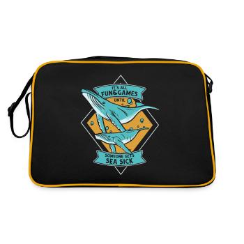 Bis jemand seekrank wird Cetacea cachalot - Retro Tasche - Schwarz/Gold - Hinten