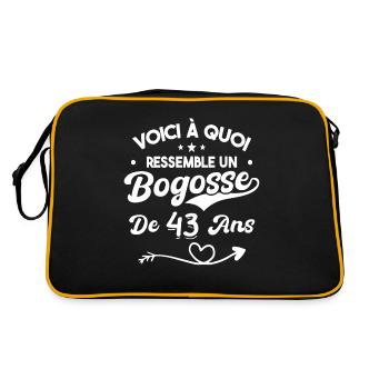 Bogosse 43 ans Cadeau Humour Anniversaire 43 ans - Sac Retro - noir/or - Dos