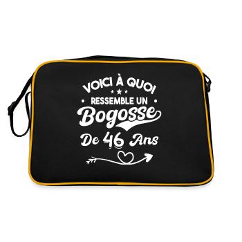 Bogosse 46 ans Cadeau Humour Anniversaire 46 ans - Sac Retro - noir/or - Dos
