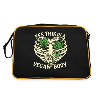 Ja, das ist ein veganer Körper auf pflanzlicher Basis Vegan - Retro Tasche - Schwarz/Gold - Hinten