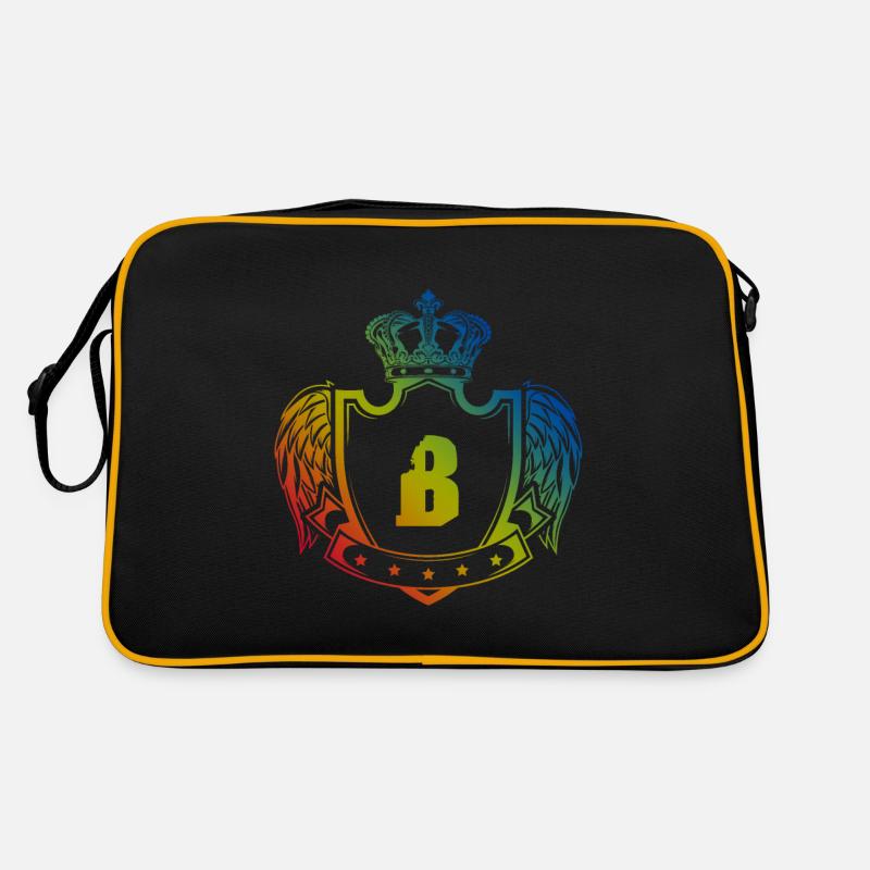 B Buchstabe Wappen Retro Tasche