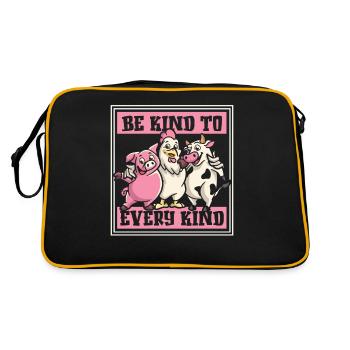 Sei nett zu jeder Art von veganen Veganern auf pflanzlicher Basis - Retro Tasche - Schwarz/Gold - Hinten