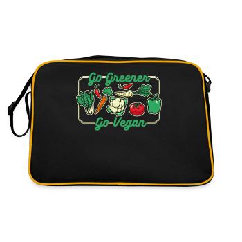 Go Greener Go Vegan Vegan Vegan Végétalien à base de plantes - Sac Retro - noir/or - Dos