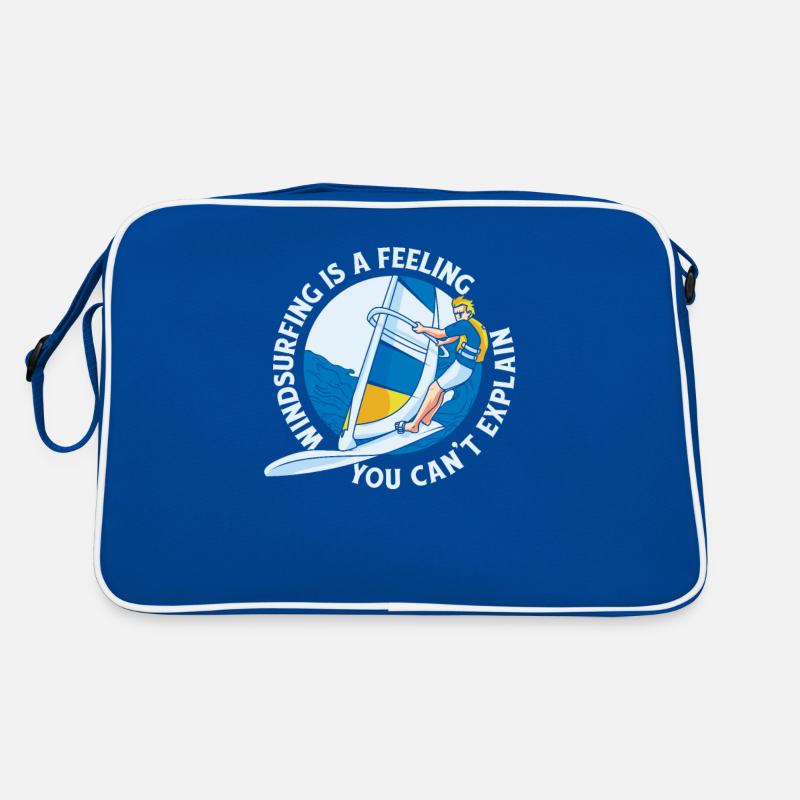 Windsurfing Is A Feeling Sailboarding Surfer Retro Bag