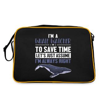 Whale Watcher Let's Assume I'm Right Cetacea - Retro Bag - black/gold - Back
