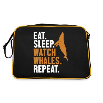 Eat Sleep Watch Whales Repeat Cetacea Watcher - Retro Bag - black/gold - Back