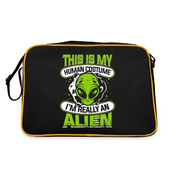 C’est mon costume humain Je suis vraiment un ovni extraterrestre - Sac Retro - noir/or - Dos