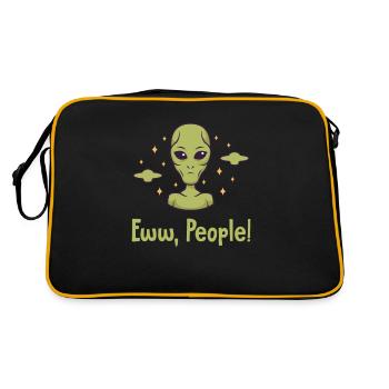 Eww People Außerirdischer Ufo Conspiracy Alien - Sac Retro - noir/or - Dos