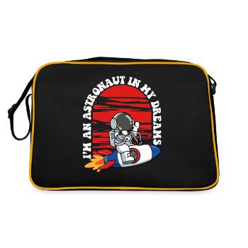 I'm An Astronaut In My Dreams Kosmonaut - Retro Tasche - Schwarz/Gold - Hinten