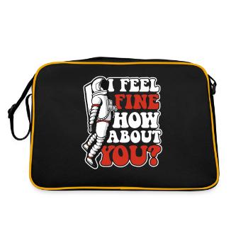 I Feel Fine How About You Taikonaut Cosmonaut - Retro Bag - black/gold - Back